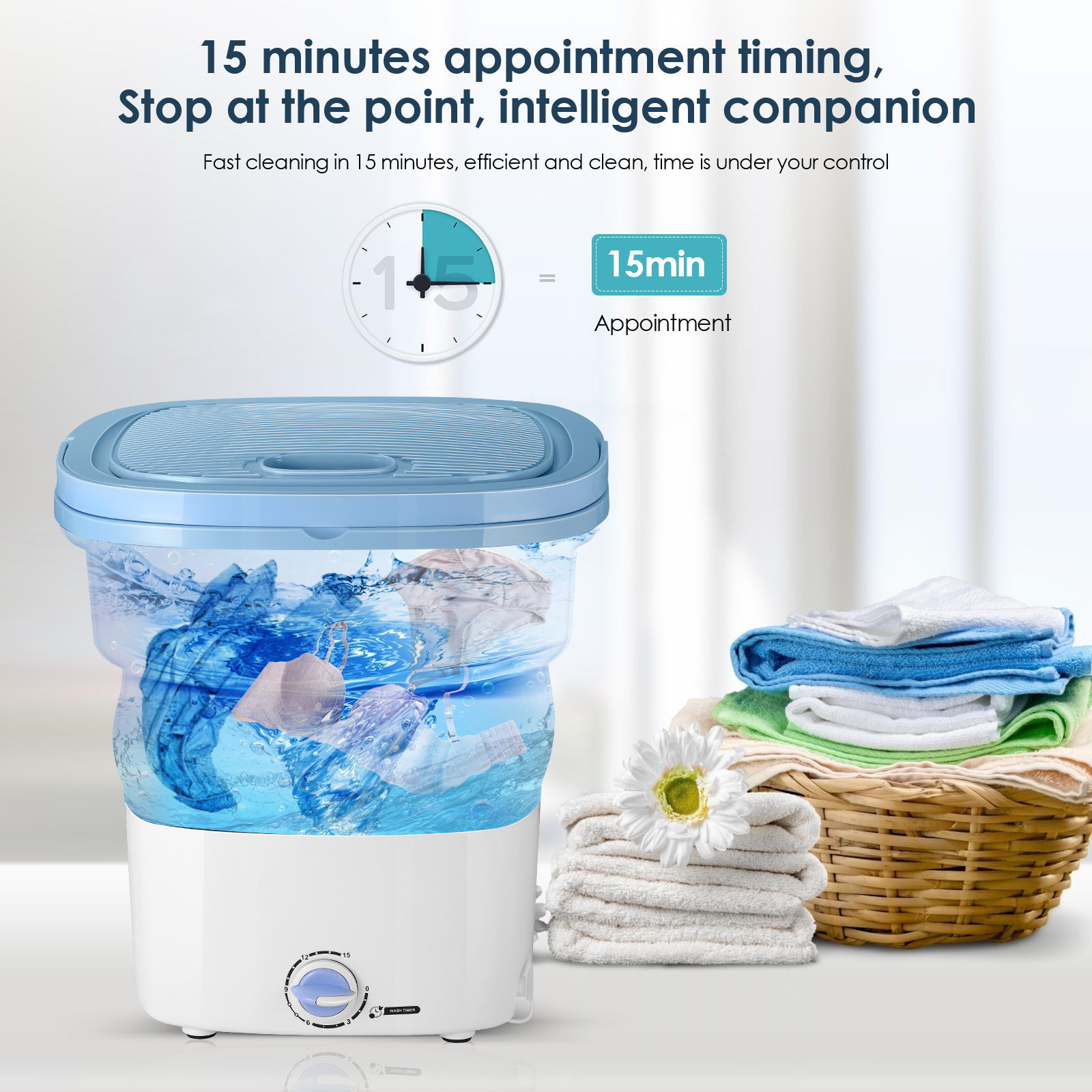 Portable Foldable Mini Washing Machine Folding With Larger Washing